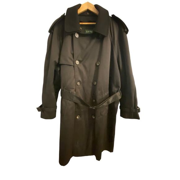 Ralph Lauren Other - Ralph Lauren Double Breasted Trench Coat Black Removable Lining Quilted 44R VTG